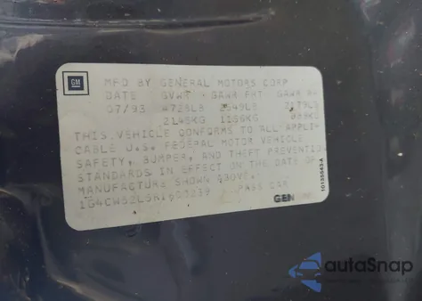 1994 Buick Park Avenue from USA, damaged, VIN 1G4CW52L5R1600239